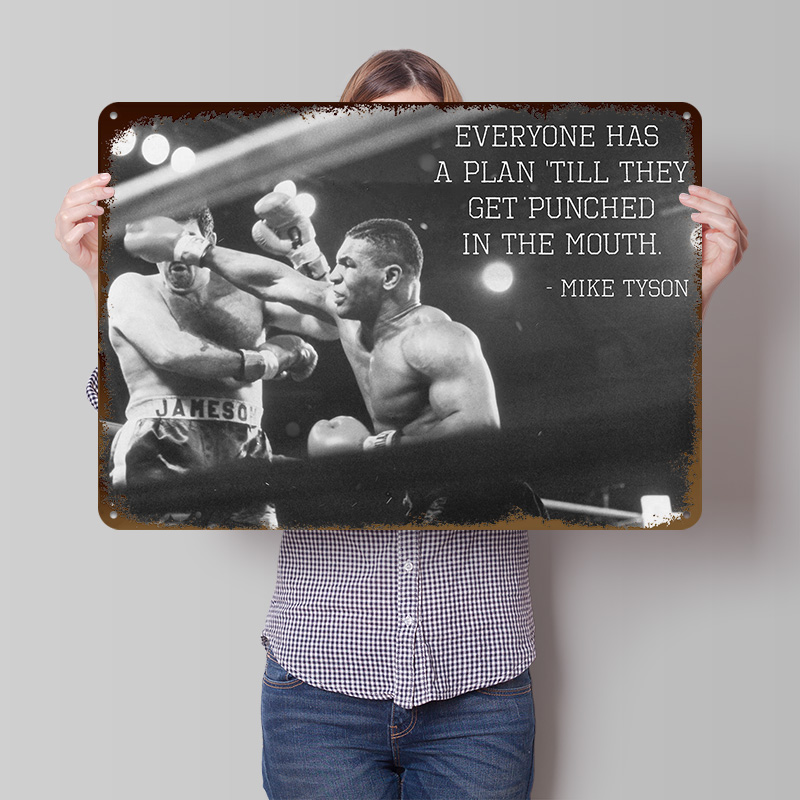 Retro Gaming Quotes - Mike Tyson Quote 3D Texture Metal