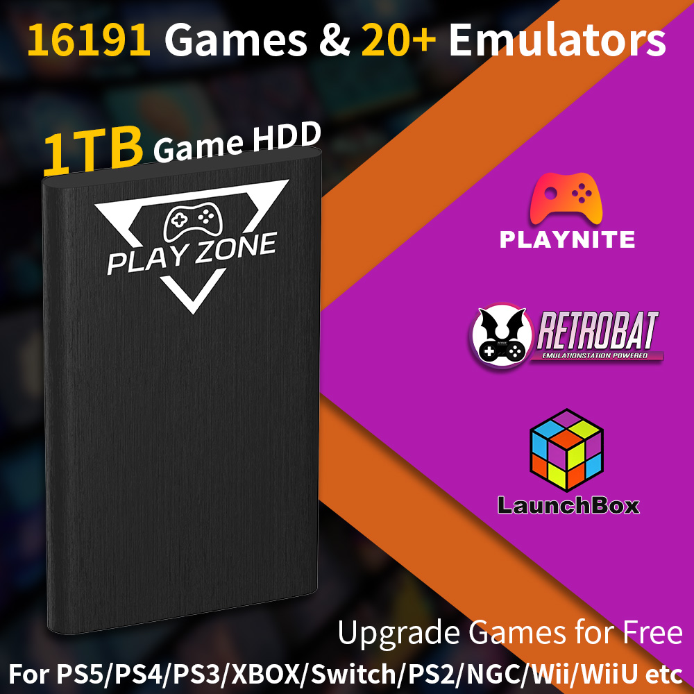 Retro Gaming Download - Play Zone 1TB Portable Gaming HDD