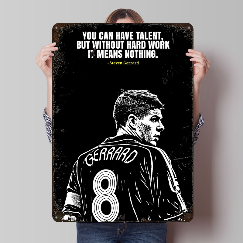 Steven Gerrard Quote Metal Pos - Retro Gaming Quotes ulasan dan harga