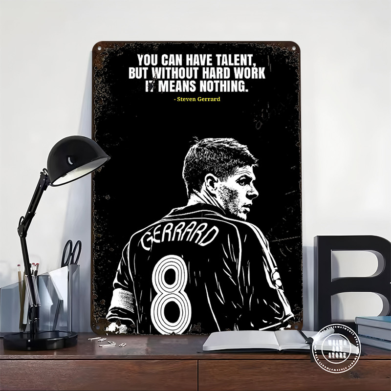 Steven Gerrard Quote Metal Pos - Retro Gaming Quotes ulasan dan harga